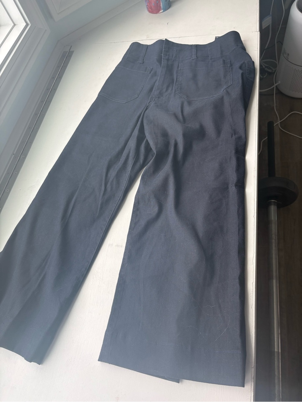 Anthropologie Wide-Leg Pants in Dark Navy